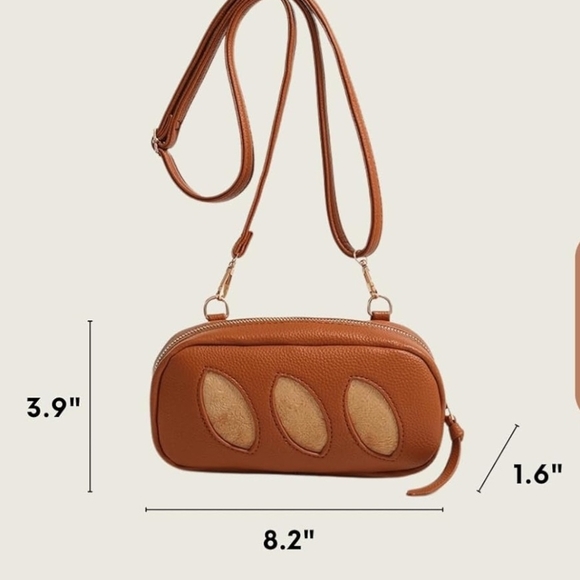 Novelty Crossbody Bag - Bread Purse - PU Leather Mini Handbag - Fashion Fun - Picture 2 of 5